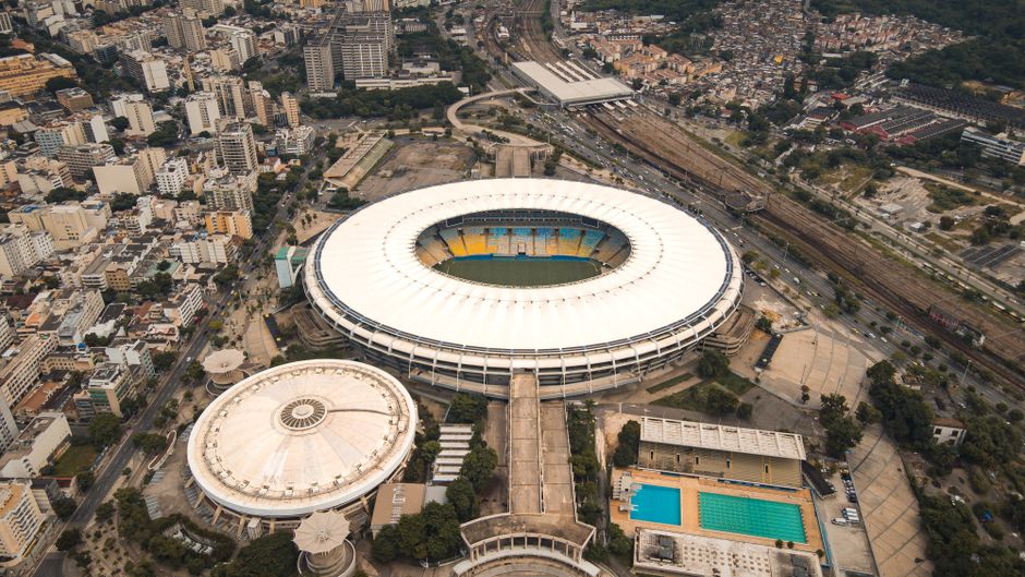 Vista aerea do Estadio do Maracana no Rio de Janeiro